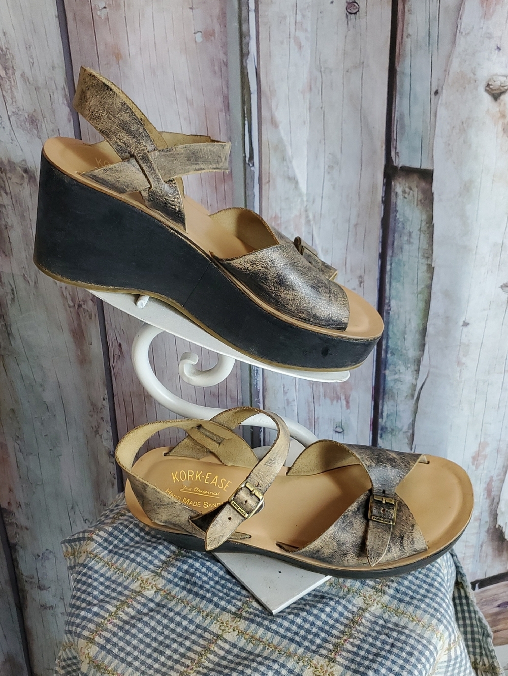 Vintage Kork-Ease Made In Brazil 9  Platform Wedge Sandals Originals